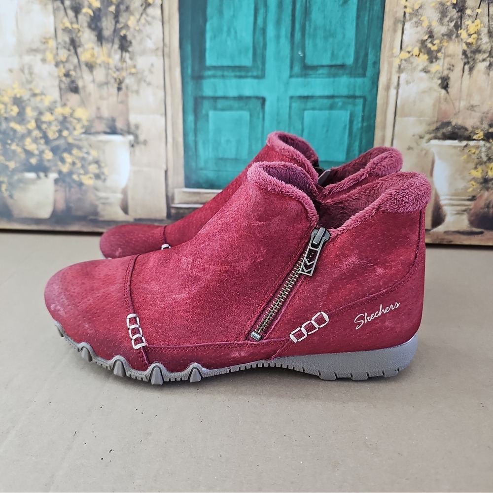 Skechers Relaxed Fit Suede Biker Ankle Boots Women's Size US 8